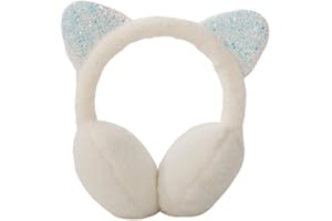 Fenical Süße Katzenohren Design Ohrenschützer Weiche Ohrenwärmer Winter Plüsch Ohrenschützer Kopfbedeckungen Winter Accessoire für Mädchen Dame Warm Halten (Khaki)