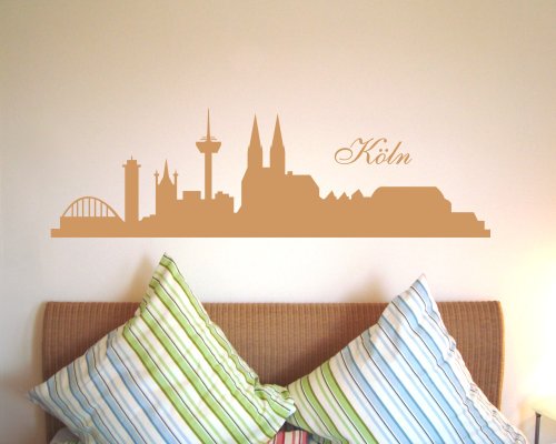 Wandtattoo Köln Skyline in 5 Größen und 19 Farben (170x51cm schwarz) - 2