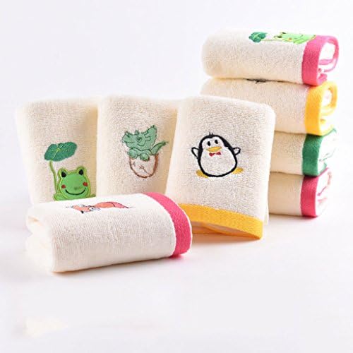 CHENGYI Pure Cotton Cartoon Microfiber Small Towel Home Child Baby Embroidery Soft Absorbent Washcloth 28*47cm (8 Pieces / Sets)