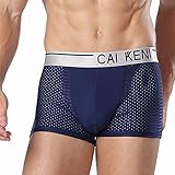 CAIKENI Men's Underwear Breathable Boxers Trunk Ice Silk Underpants with Silver 