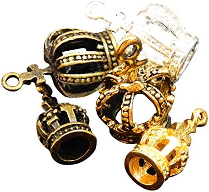 Julie Wang Mixed Color Ramdon Hollow King Crown Alloy Charm Pendant 20Pcs