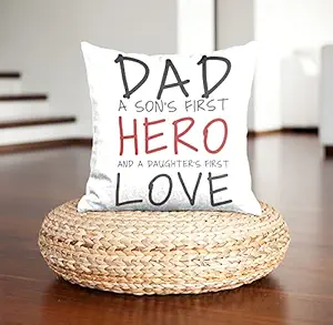 DreamVio Soft Fabric Cushion, Pillow Gifts for Daddy,Grandpa,World's Best Dad,Pyare Papa on Birthday's & Father's Day Color : White Size : 12 x 12 inch Design 168