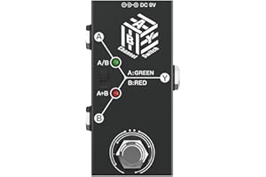 Btuty Pédales de guitare ABY Box Sélecteur de ligne AB Pédale Effet Pour Guitare Transmission Bidirectionnelle Boîtier Métallique Soutien Antidérapant Mode A/B ou A et B