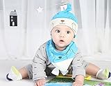 Hosaire Baby Bandana Mütze Geifer Baumwolle Lätzchen Beißringe Lätzchen Baby Dreieck Lätzchen Zahnen Lätzchen Speichel Handtuch Cap,Blau - 3