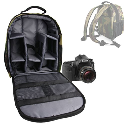 DURAGADGET Sac    dos  camouflage  appareil photo num  rique compact r  flex pour Canon EOS 300D   SX1   SX10   SX110   SX120   5D Mark II   PowerShot G10   EOS 550D
