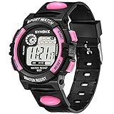 Armbanduhren Mode-Accessoires, Outdoor Multifunktions-Lichtalarm Digital Studenten Quarz-Armbanduhr Geschenk - Rosa