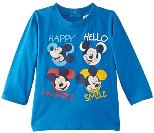 Disney Baby-Boys Mickey Mouse T-Shirt, Skydiver Blue, 6 Months