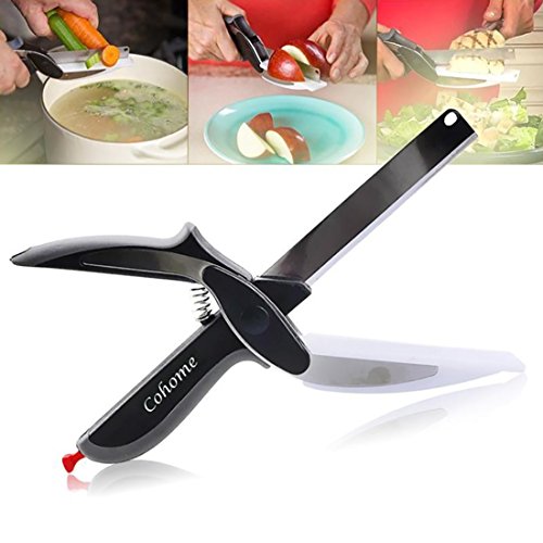 2-in-1 Lebensmittelschneider, Messer und Schneidebrett, für Gemüse/ Obst