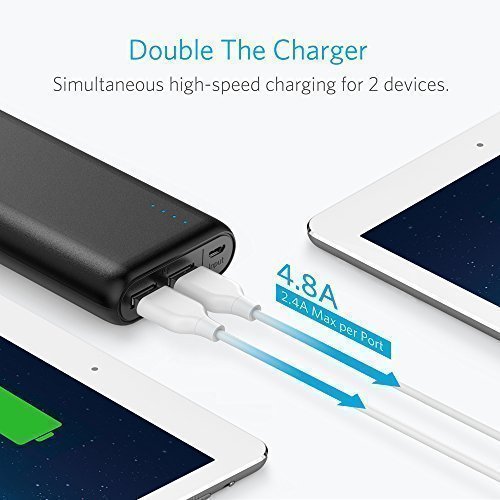 Anker Power Bank Caricabatterie Portatile 2 porte USB PowerCore 20100 - Batteria Esterna Caricatore Portatile da 20100 mAh Ultra Compatto - Alta CapacitÃ  per Huawei, Samsung, iPhone X/8/8 Plus, Asus, LG e Altri