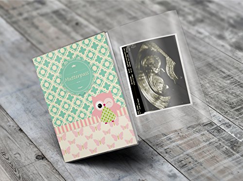 Mutterpass/Mutter-Kind-Pass Hülle 3-teilig Eule & Schmetterling Schutzhülle personalisierbar mit Namen (Deutschland/Österreich) - 8