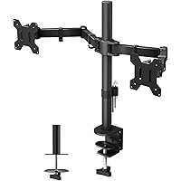 BONTEC Monitor Arm för 13–27 tum LCD LED Bildskärm, Ergonomisk Dubbel Skärmstativ för Bord, Höjdjustering, Monitor Stand Med