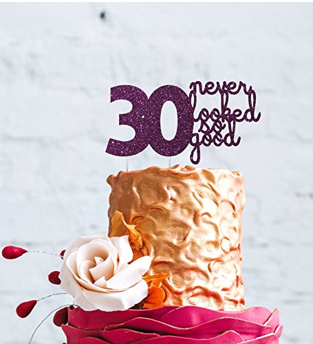 lissielou 30 sah noch nie so good Cake Topper, Glittery Dark Purple, 17.5cm wide x 11.6cm high (7in x 3.5in)