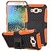 Produktbild Für Samsung Galaxy E7 E700 Hülle Case With Kickstand / Stand,EMAXELERS Slim Protective schutz Design Secure sicher Non-Slip Grip griff einzigartige Unique Hybrid weich Soft & Hard Shockproof Protection Hülle Cover for Samsung Galaxy E7/E700 (Orange)