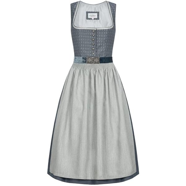 Alpenmärchen Midi-dirndl uit exclusieve collectie incl. kanten schort, maat 32 - ALM520, beige, 40