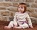 Green Nippers Bonnie Bow Organic Baby Girl's Baby Grow Vanilla & Rose with Heather Bow 0-3 Months