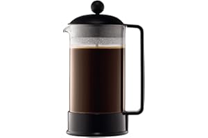 Bodum - 1548-01 - Brazil - Cafetière à Piston 8 Tasses - Noir - 1.0 L