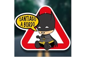 VINILOSBICI Adesivo per bambino a bordo personalizzabile supereroe