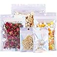 200 Pcs Holographic Color Foil Pouch Bag, 4 Sizes Reusable Colorful Mylar Foil Bag Resealable Aluminum Zip Lock Bags Mylar Foil Bag for Candy Nuts Cookies