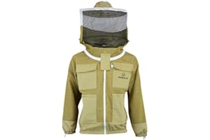 BIENE24.DE Imkerjacke Premium mit Atmungsnetz S M L XL XXL Atmungsaktiv Stichfest Leicht Imkerei Bienen Insekten Insektenstiche, XL · braun