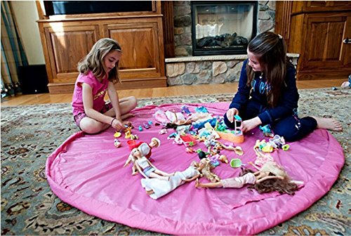 ColorMax Easy Tidy Play & Storage mat - Quickly swoops into a shoulder bag - Ideal for Lego, Duplo & other children's toys for faster cleanup! Pink (Large- 150CM)