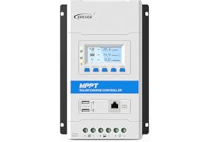 EPEVER SolaMr 20A MPPT Régulateur de Charge Solaire 12V/24V Contrôleur de Charge de Batterie pour Panneau Solaire avec Écran LCD et Double Port USB - TRIRON 2210N
