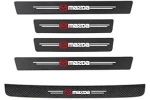 MNBHJGR 5pcs Car Door Sill Protector, for Mazda 3 5 6 CX5 CX30 CX3 MX5 Axela MS Atez Angkesaila Car Threshold Scuff Plate Carbon Fiber Stickers Styling Accessories