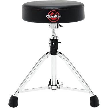 Tabouret Tambour Réglable Hauteur Avec Pieds Antidérapants - Siège Batteur Jusqu'à 100kg Noir