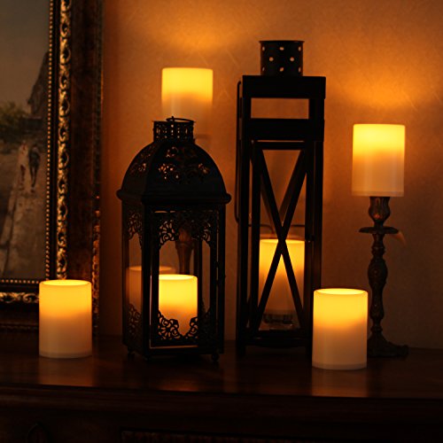 DFL Partei-Dekor Wasserdicht flammenlose LED-Kerzen Licht,4 & 8 Stunden Timer-Funktion Wasserdichte Funktion, beige,6er-pack - 4