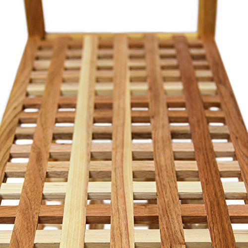 Relaxdays Schuhregal Walnuss stapelbar H x B x T: 40,5 x 69 x 26 cm Schuhablage mit 2 Ablagen für ca. 6 Paar Schuhe Holz Schuhrschrank zum aufeinander stellen aus Nuss, natur braun - 7