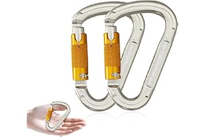 SOB Karbinklämma 25 kN (2560 kg) höghållfast karbinhake med D-ring, nyckelringsklämma för camping, vandring, hundkoppel – säk