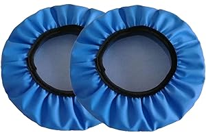 Xpnit Hockerbezug, runder Barhocker-Schonbezug, wasserdichter PU-Stuhl-Sitzbezug, abwischbar, rutschfester Fußhocker-Bezug (2 Stück, 35 cm, blau)