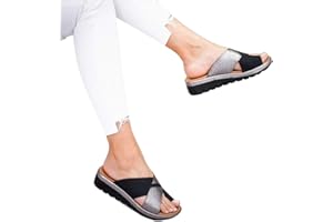 CXCDXD Femmes Valgus Bunion Pied Correcteur Sandales en Cuir PU Plat Gros Orteil Os Orthopédique avec Support De La Voûte pour Soulager La Douleur Symptômes D'oignon, Rougeur du Pied Douleur Et G