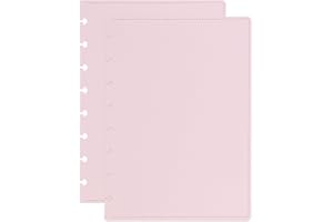 PATIKIL 1 Set Leather Discbound Notebook Cover, 6.3" x 8.66" A5 Size Disc Planner Cover for Disc Notebook Office Product, Light Pink