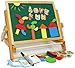 Toys of Wood Oxford Wooden Easel - Foldable Table Top Easel Double Sided Magnetic Boards with magnetic shapes, magnetic alphabet, magnetic numbers