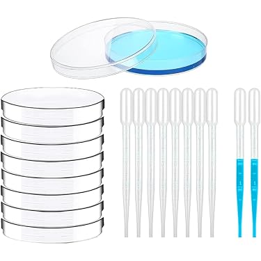 Lot De 10 Boîtes De Petri Carrées Transparentes Avec Couvercles - Pour Laboratoire, Microbiologie, Projets Scolaires (10x10x1,6 Cm)