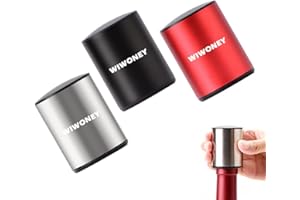 WIWONEY Tappo Vino Sottovuoto con acciaio inossidabile, Conservatori di Vino Riutilizzabili, Tappo Salva Freschezza Vino, Tappo Bottiglia Vino, Tappo Aspira Aria Vino, 3 pezzi