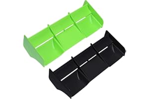 KEEDA Paquete de 2 alerones traseros de plástico para coche RC a escala 1/8, camión de carrera corta todoterreno (verde y negro)