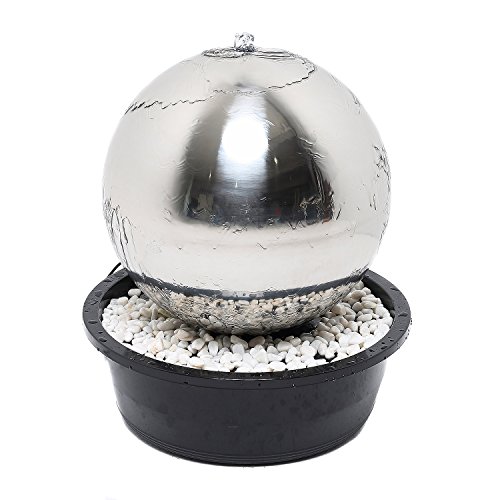 Köhko 40 cm Kugelbrunnen hochglanz poliert 21004 aus Edelstahl mit LED-Beleuchtung - 2