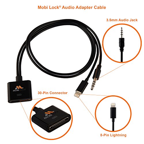 Cable base audio   Conector   Adaptador   Conversor Mobi Lock    30 Pins a 8 Pins para iPhone 7 Plus   7   6S Plus   6S   6 Plus   6   SE   5   5S   5C  iPad 4  iPad Air  iPad Mini  iPod Touch 5  iPod Nano 7 para estaciones de audio  carga y sincronizaci  n de dato
