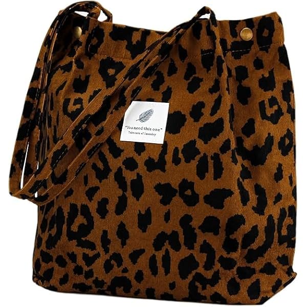 Borsa A Tracolla In Velluto A Coste Grande - Tote Bag Per Shopping E Viaggi, Beige
