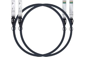 H!FIBER.COM Kabel SFP+ 10G SFP+ DAC, 2 m (6,6 ft), pasywny kabel miedziany Twinax do Cisco SFP-H10GB-CU2M, Ubiquiti UniFi UC-DAC-SFP+, Meraki, Microtik, Intel, Fortinet, Netgear, 2 opakowania