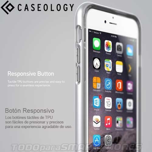 Funda iPhone 6S Plus  Caseology  serie Skyfall  cubierta protectora transparente clara delgada antiaranazos con marco protector  Plata - Silver  para Apple iPhone 6S Plus  2015    iPhone 6 Plus  2014 