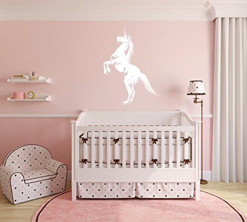 INDIGOS 4051095054719 Wandtattoo w614 Einhorn Pferd Tier fabelwesen 120 x 66 cm Wandaufkleber in 3 Größen, weiß - 4