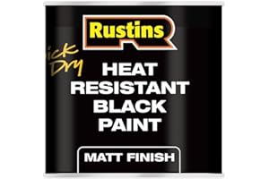 RUSTINS HRMB250 Quick Dry BlackPaint, Heat Resistant Black Paint 250ml