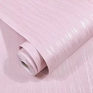 Wolpin Wall Stickers Wallpaper Stylish (60 x 300 cm), Home Renovation Stripe Living Room, Hall, Office Bedroom Embossed Decal Self Adhesive, Light Pink
