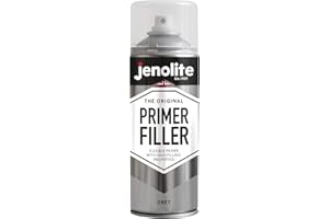 JENOLITE Farba podkładowa w sprayu, szara, wielopowierzchniowa farba podkładowa o wysokim wypełnieniu, wypełnia małe wgniecenia i zadrapania, idealna do karoserii samochodowych, modeli drukarek 3D i