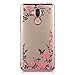 Produktbild Huawei Mate 9 Case CoverUposao für Huawei Mate 9 Hülle Bling Diamond Roségold Geheimer Garten Rosa Schmetterling Blumen Muster Soft TPU Case Silikon Bumper Backcover Schutz Etui Schale Tasche Schutzhülle Handyhülle