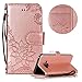 Produktbild Rose Gold Brieftasche für Samsung Galaxy Note 9,Gürt Wallet Handyhülle für Samsung Galaxy Note 9,Moiky Ziemlich Schöne Hübsche Spitze Blume Geprägt Klappbar Kartenfächer Multifunktion Stoßdämpfende Schlüsselband Schutz Hüllen im Bookstyle Ledertasche mit Standfunktion Magnetverschluss Rutschfest Kratzfest Etui Handytasche + 1 x Frei Displayschutzfolie