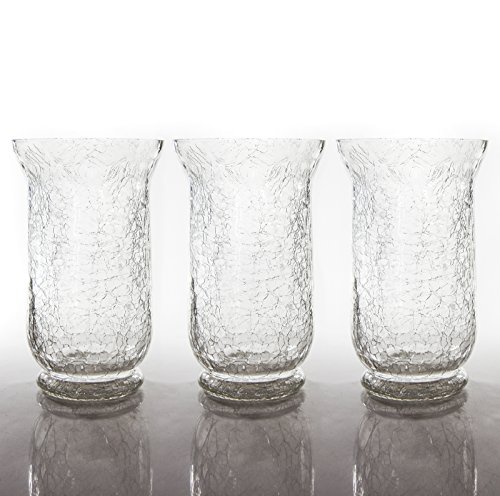 3er Set Crackle Vasen, 18 cm Höhe, Bruchglas, Glasbruch Optik, Mosaik, Blumenvase, Vase - 4
