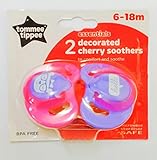 Tommee Tippee Decorated Cherry Soothers 6-18m Hello/Pink - 2 Pack
